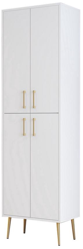 Batų spintelė Kalune Design Berlin A, aukso/balta, 60 cm x 35 cm x 202 cm