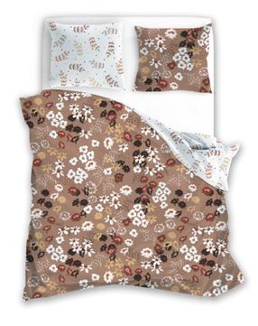 Patalynės užvalkalų komplektas PEQ-007, balta/ruda/smėlio, 140 x 200 cm