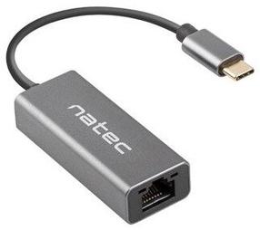 Adapteris Natec USB-C 3.1 - RJ-45 USB-C 3.1 male, RJ-45 female, pilka