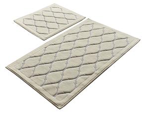 Vonios kilimėlių rinkinys Foutastic Dante 351ALS2138, balta/šviesiai pilka, 100 cm x 60 cm