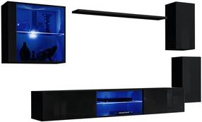 Svetainės baldų komplektas ASM Switch XXIII, vidaus, juodas