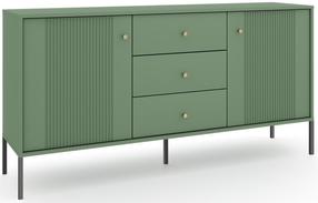 Komoda Iseo IS03, žalia, 39 cm x 154.5 cm x 79 cm