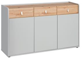 Komoda ASM Vivero Typ 04, ąžuolo/pilka, 139 cm x 38 cm x 86 cm