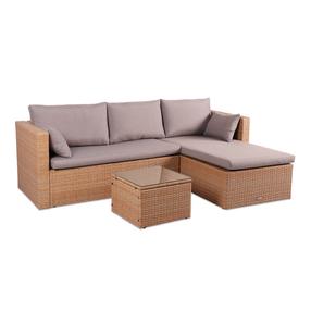 Lauko baldų komplektas Lizbona, rusvai gelsva, 4 vietų