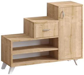 Batų spintelė Kalune Design Retro, šviesiai ruda, 33 cm x 90 cm x 77 cm