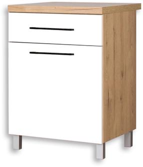 Apatinė virtuvinė spintelė Bodzio Bellona KBE60DSFP-BI/DSC, ąžuolo/balta, 60 cm x 60 cm x 86 cm