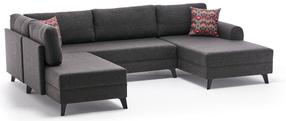 Kampinė sofa Hanah Home Belen 825BLC2527, antracito, 202 x 300 cm x 75 cm