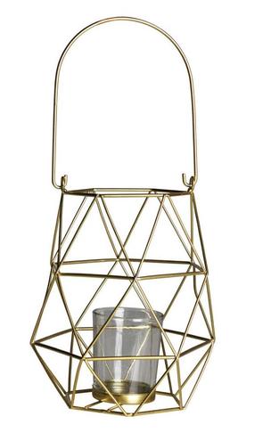Žvakidė Splendid Notte, stiklas/metalas, Ø 14 cm, 18 cm, skaidri/aukso