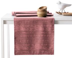 Staltiesės ir stalo takelio rinkinys stačiakampė Restilo Vesta, rožinė, 115 x 200 cm, 35 x 200 cm, 2 vnt.