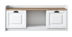 Batų dėžė Kalune Design P2 1808, balta/riešuto, 120 cm x 40 cm x 45 cm