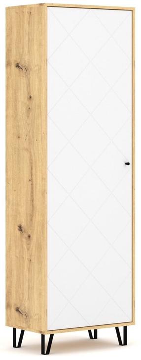 Prieškambario spinta Bilbao BL17, ąžuolo/balta, 40 cm x 63.4 cm x 194.6 cm