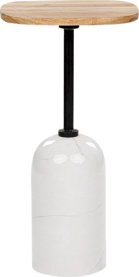 Kavos staliukas Beliani Oasis, rudas/baltas, 30 cm x 30 cm x 59 cm