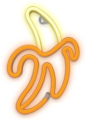 Dekoracija Forever Neon Banana su LED apšvietimu, 30.8 cm, 19 cm, geltona