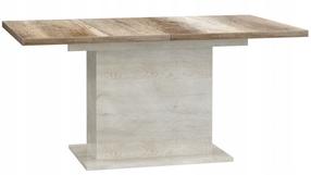 Valgomojo stalas išskleidžiamas Forte Duro, ąžuolo/balta/eglės, 160 - 200 cm x 90 cm x 77 cm