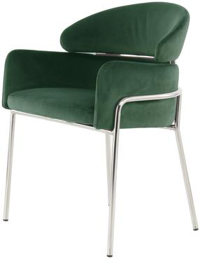 Valgomojo kėdė Kayoom Elva 100 XRXLV, blizgi, sidabro/žalia, 57 cm x 58 cm x 79 cm