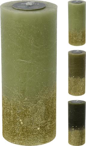 Kalėdinė žvakė, cilindrinė, 30 h, (spalva/dizainas parenkami atsitiktine tvarka)