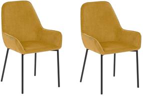 Kėdžių rinkinys Beliani Loverna, matinė, garstyčių, 59 cm x 56 cm x 89 cm, 2 vnt.