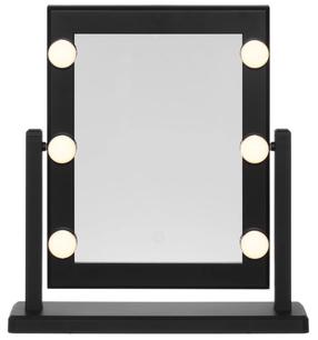 Kosmetinis veidrodis 4Living LED, su apšvietimu, pastatomas, 37 cm x 41 cm, juoda