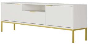 TV staliukas Kocot Kids Austin 175, aukso/baltas, 175 cm x 33 cm x 56.4 cm