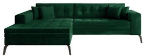 Kampinė sofa Solange Monolith 37, žalia, kairinė, 292 x 196 cm x 80 cm