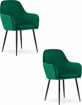 Kėdžių rinkinys Leobert Lugo, matinė, žalia, 56.5 cm x 57.5 cm x 86.5 cm, 2 vnt.