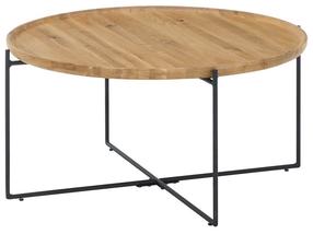 Kavos staliukas MC Akcent Treviso, rudas/juodas, 80 cm x 80 cm x 40 cm