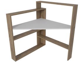 Kampinis rašomasis stalas Kalune Design Kelly 875ZNA4633, balta/riešuto