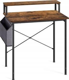 Rašomasis stalas su lentyna reguliuojamo aukščio Leobert LWD080B01V1, rudas/juodas