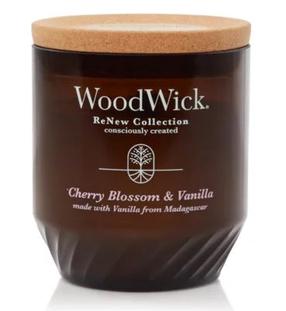 Žvakė, aromatinė WoodWick Renew Medium Cherry Blossom & Vanilla, 20 - 40 h, 184 g, Ruda