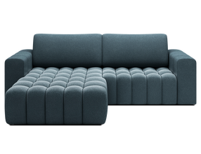 Kampinė sofa - lova Bonett, mėlyna, kairinė, 175 x 250 cm x 92 cm