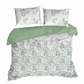Patalynės užvalkalų komplektas PTP-01, baltas/žalias, 200 x 220 cm