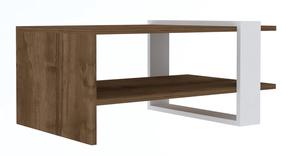 Kavos staliukas Kalune Design Gaye, balta/riešuto, 80 cm x 50 cm x 35 cm