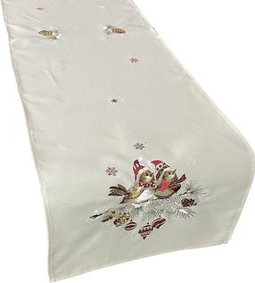 Kalėdinis stalo takelis stačiakampė OS-313-A, dramblio kaulo, 40 x 160 cm