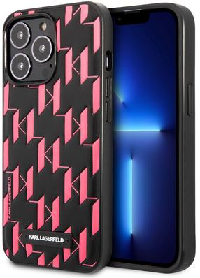 Telefono dėklas Karl Lagerfeld Monogram Plaque Case, Apple iPhone 13 Pro Max, juoda/rožinė