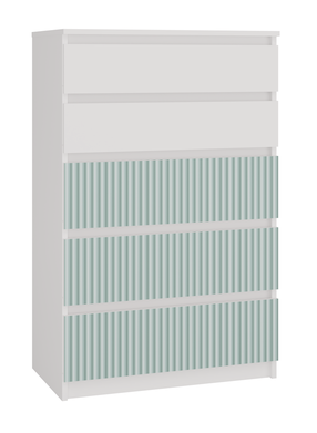 Komoda Malwa M5 Arteso, balta/mint, 70 cm x 40 cm x 109.5 cm