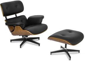 Krėslas su kojų atrama Palermo, rudas/juodas, 85 cm x 86 cm x 81 cm