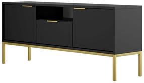 TV staliukas Kocot Kids Austin 135, aukso/juodas, 135 cm x 33 cm x 56.4 cm