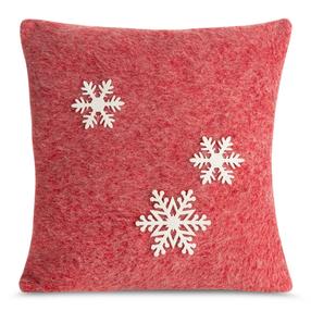 Kalėdinis dekoratyvinės pagalvėlės užvalkalas, balta/raudona, 40 cm x 40 cm