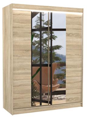 Spinta ADRK Fever LED, rusva, 58 cm x 150 cm x 200 cm, su veidrodžiu