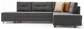 Kampinė sofa - lova Hanah Home Manama, antracito, dešininė, 206 x 280 cm x 85 cm
