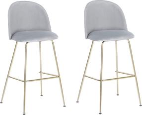 Kėdžių rinkinys Beliani Arcola, šviesiai pilka, 54 cm x 52 cm x 114 cm, 2 vnt.