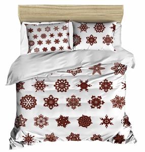 Kalėdinis patalynės užvalkalų komplektas Mijolnir 429 178PRL1179, rudas/baltas, 160 x 220 cm