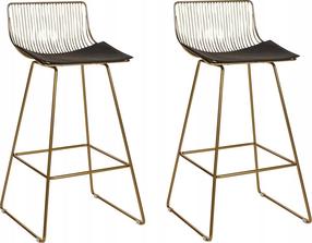 Kėdžių rinkinys Beliani Fredonia, blizgi, aukso, 49 cm x 50 cm x 97 cm, 2 vnt.