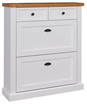 Batų spintelė ADRK Galineo 01, ąžuolo/balta, 27.5 cm x 97.5 cm x 110 cm