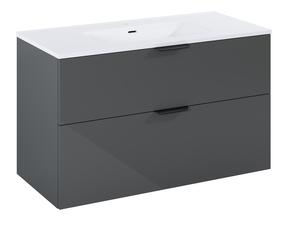 Vonios spintelė su praustuvu Masterjero Ekoline, antracito, 45.6 cm x 100.8 cm x 61.1 cm