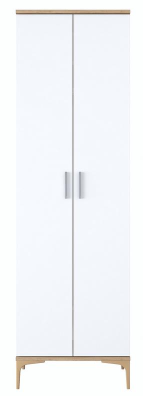 Prieškambario spinta Kalune Design EA111, balta/rusva, 37.5 cm x 60 cm x 198.6 cm