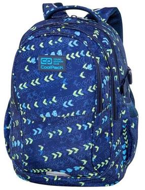 Mokyklinė kuprinė CoolPack Factor Chevron, mėlyna/žalia, 31 cm x 17 cm x 47 cm