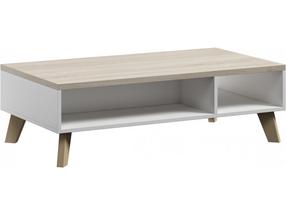 Žurnalinis staliukas Cama Meble Lotta 110, ąžuolo/balta, 110 cm x 60 cm x 35 cm