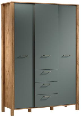 Spinta Gala Meble Indygo S3D3S, ąžuolo/žalia, 138 cm x 53 cm x 199.5 cm