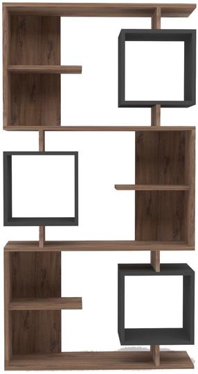 Pastatoma lentyna Kalune Design Icardi 835PUQ5316, antracito/ruda, 24.6 cm x 90 cm x 171.9 cm